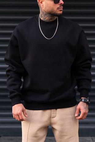 Men's Oversize Basic Sweatshirt Martin Valen Black