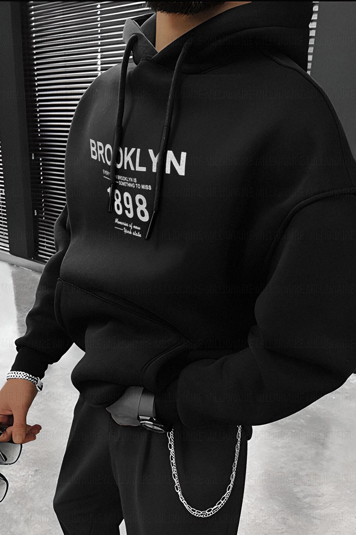 Brooklyn Siyah Erkek Sweatshirt | Millionaire.com.tr