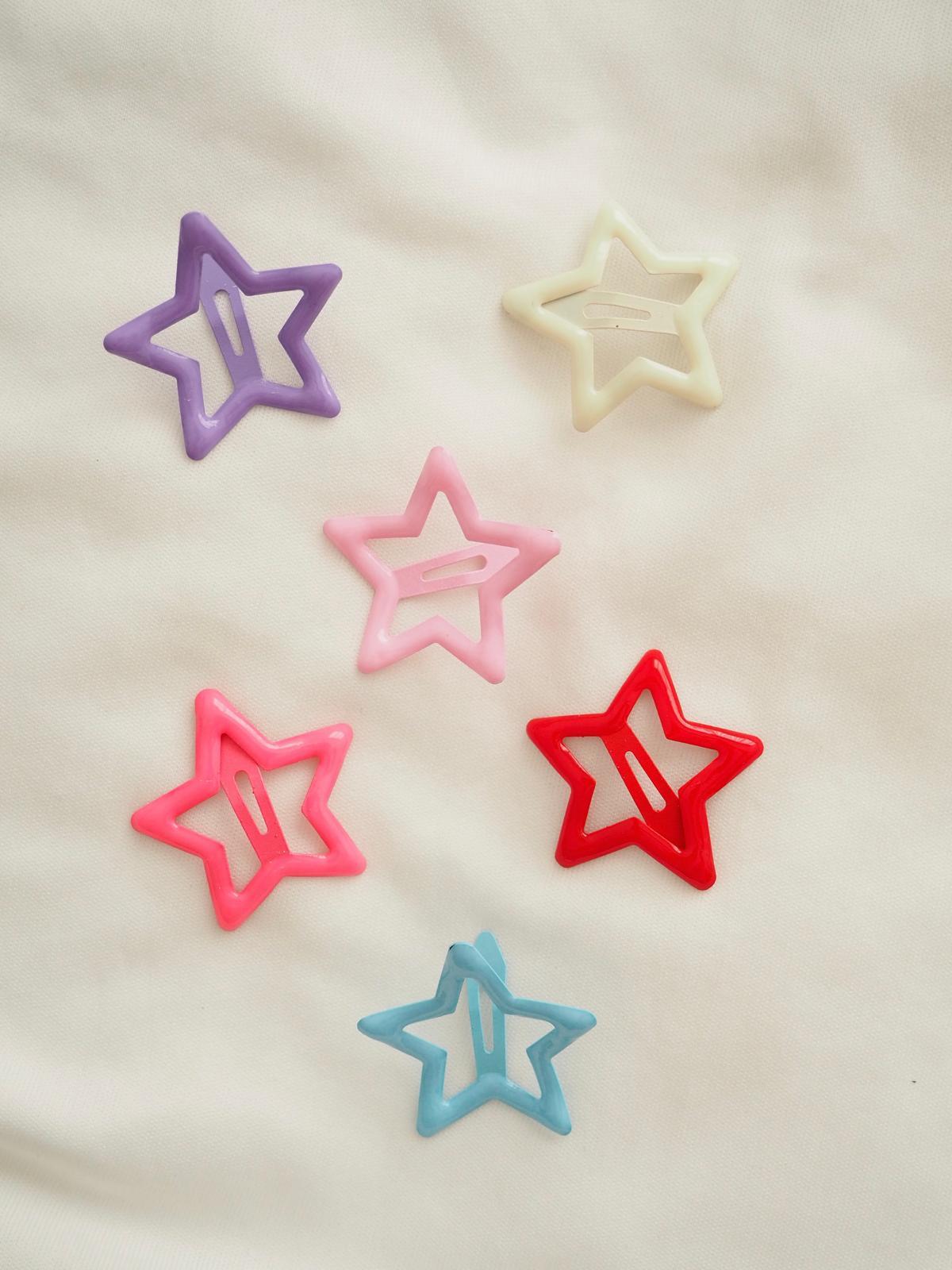 6lı Renkli Star Çıt Çıt Toka