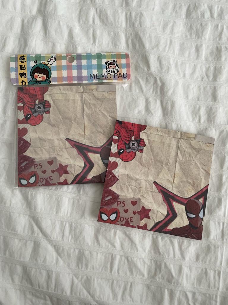 Aesthetic Spider Memo Pad Kare Not Defteri