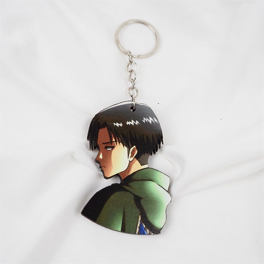 Anime Attack On Titan Levi Ahşap Anahtarlık