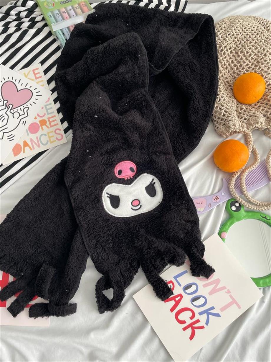 Black Kuromi Peluş Atkı