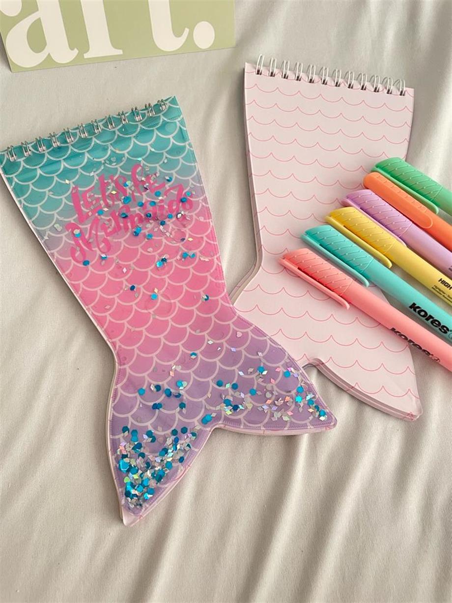 Deniz Kızı Tasarımlı Sulu Kapaklı Defter