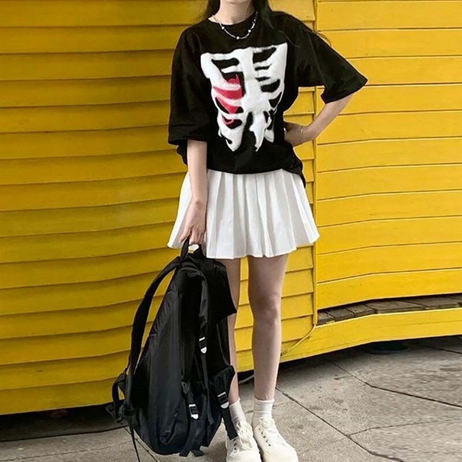 Harajuku Heart In a Skeleton (Unisex) T-shirt