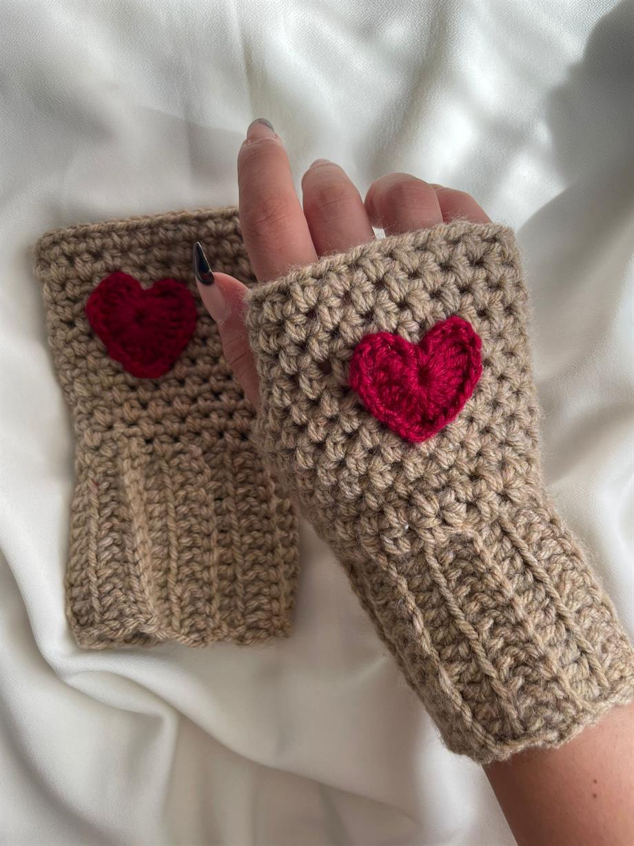 Heart Love Eldiven I Handmade