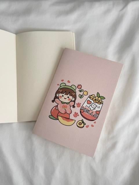 Hello Fruit Girl Mini Çizgisiz Defter