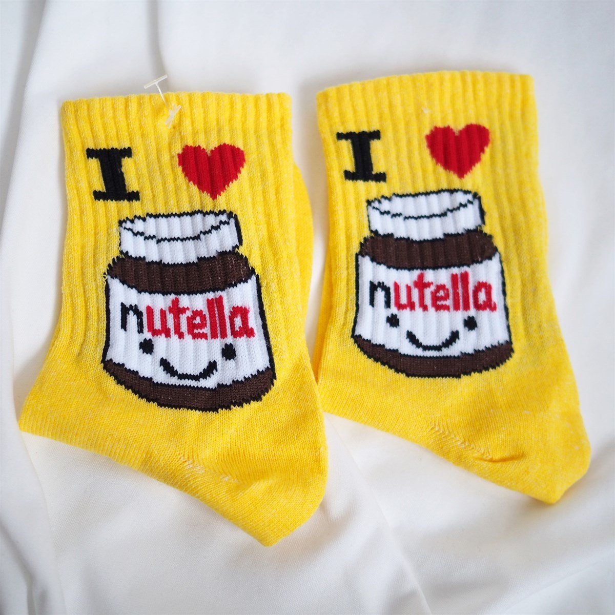 I Love Nutella  Sarı Çorap