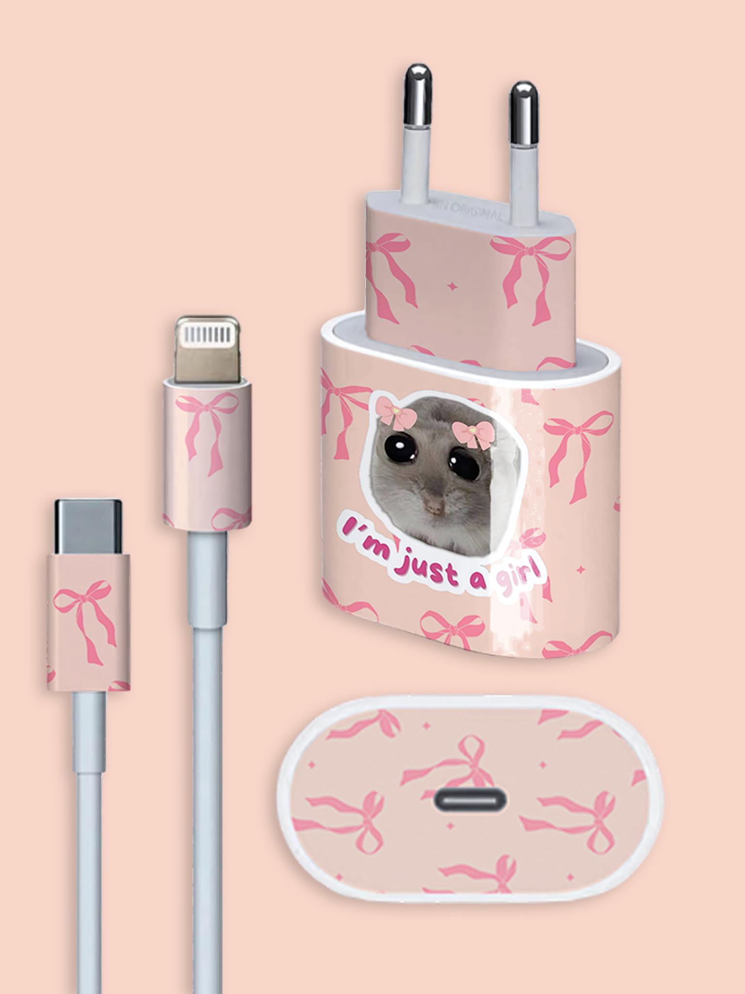Just A Girl Şarj Adaptör Sticker Seti