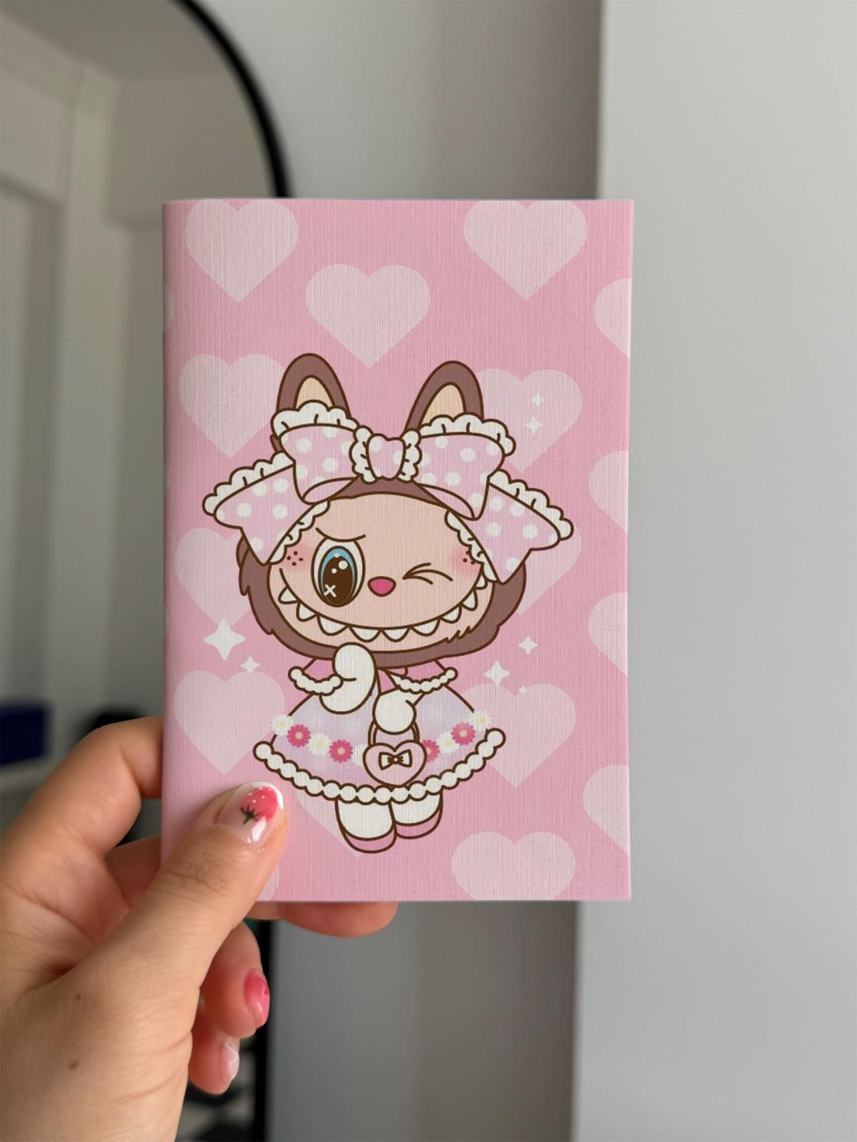 Labubu Pink Mini Çizgisiz Defter