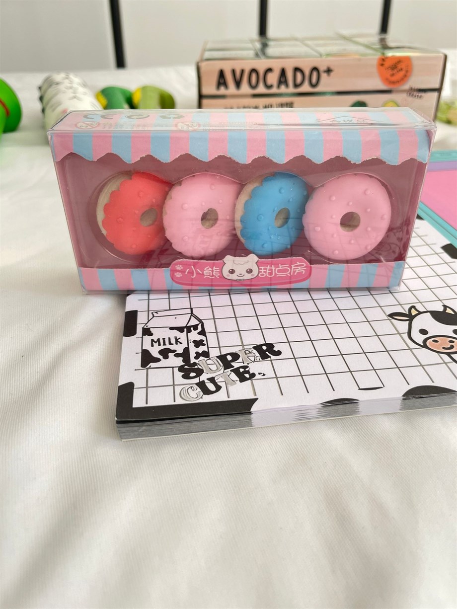 Makaron 4'lü Silgi Seti