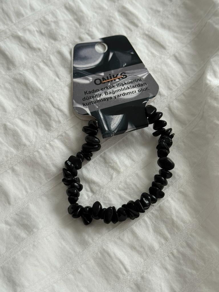 Oniks Kırık Doğaltaş Bileklik