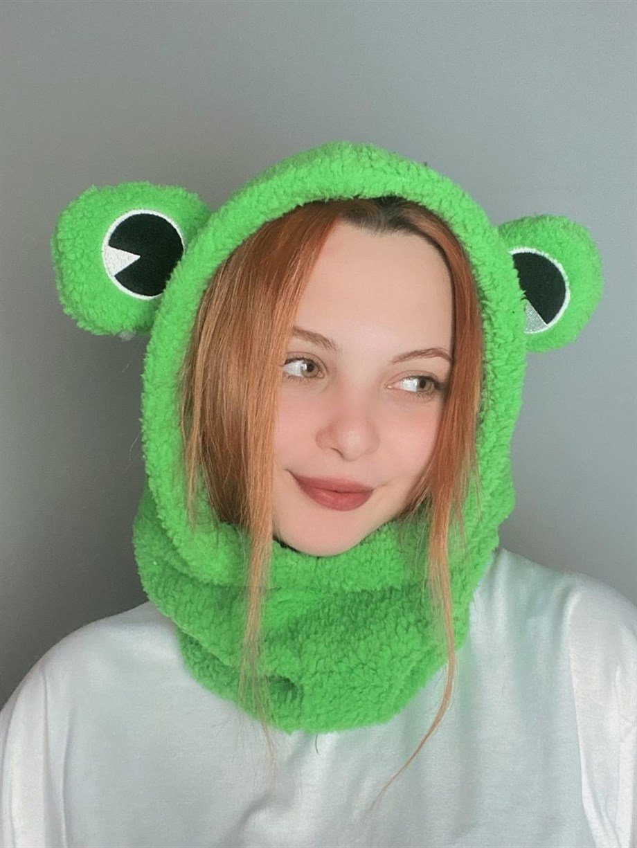 Peluş Kurbağa Balaclava Boyunluk