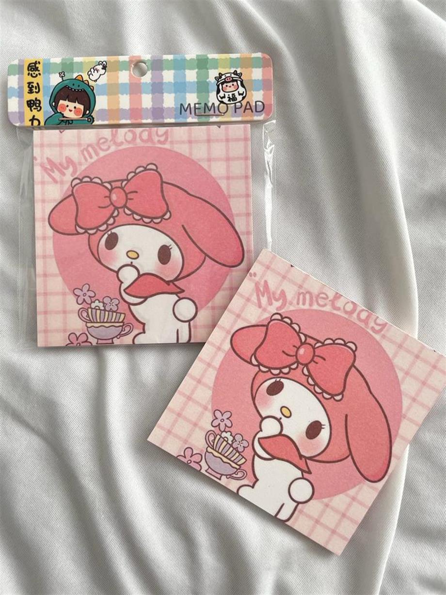 Pink Rabbit Memo Pad Kare Not Defteri