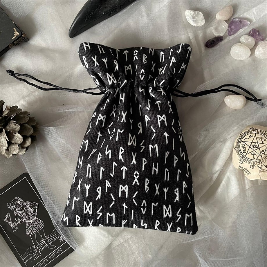 REGIN Black Runic Tarot & Rune & Kristal  Kesesi 