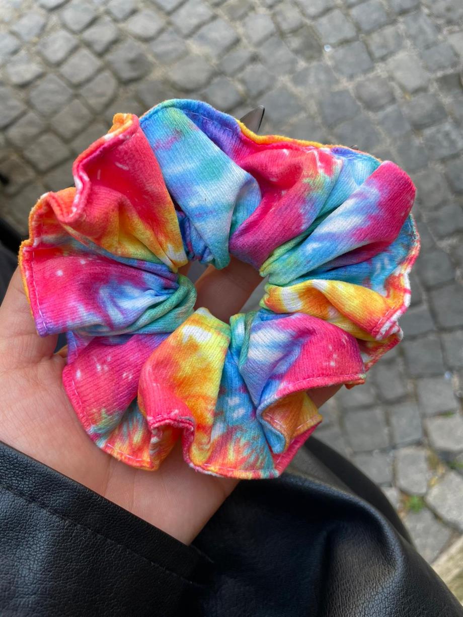 Renkli Batik Scrunchie Lastik Toka