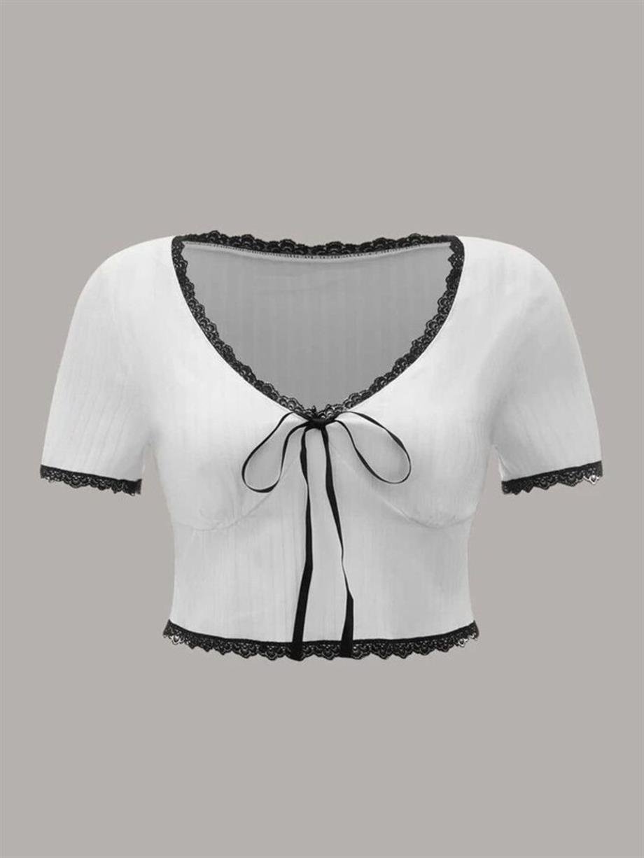 Ribbon Detail Coquette  Crop