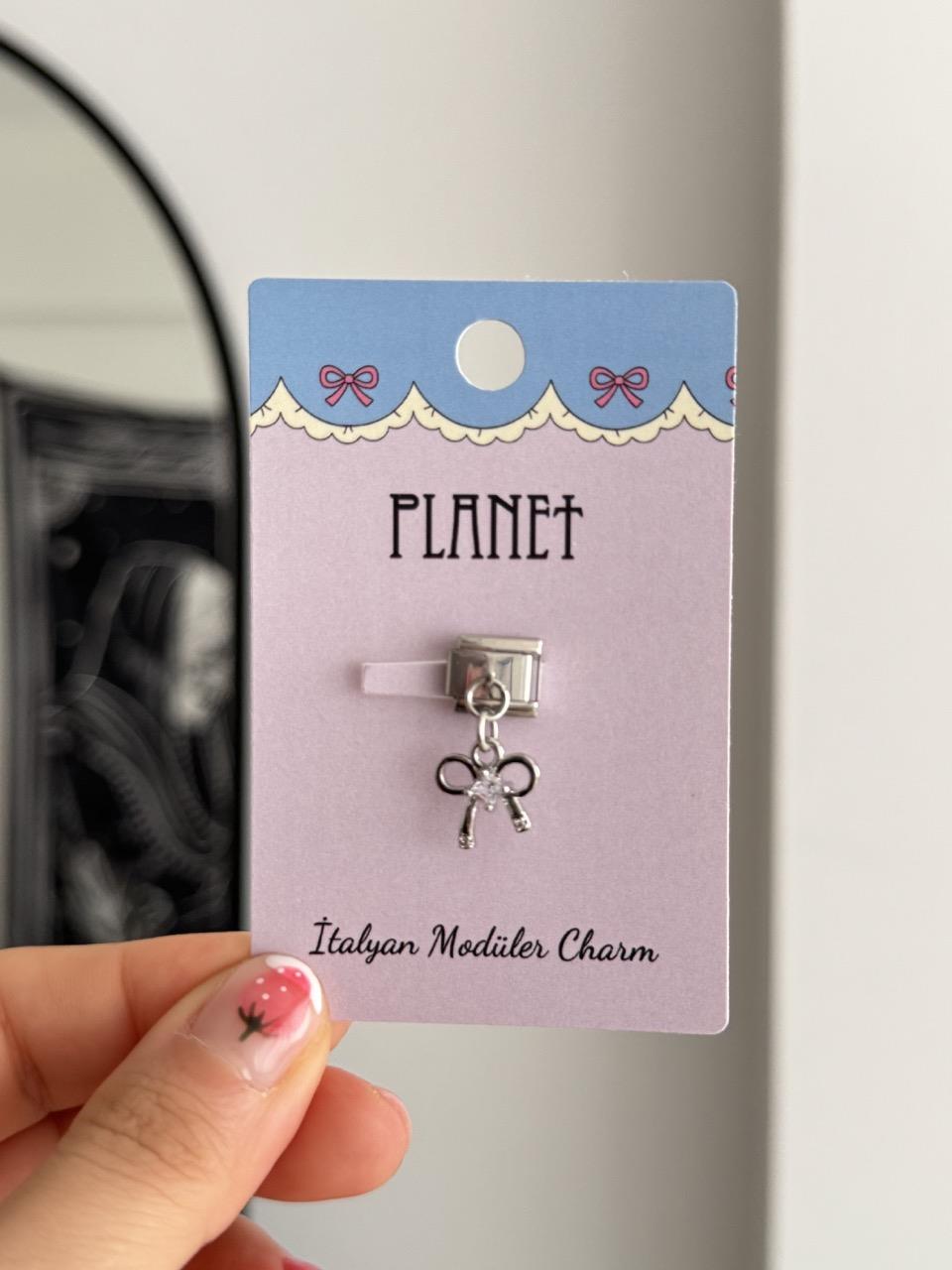 Ribbon Sallantılı Kartlı İtalyan Charm