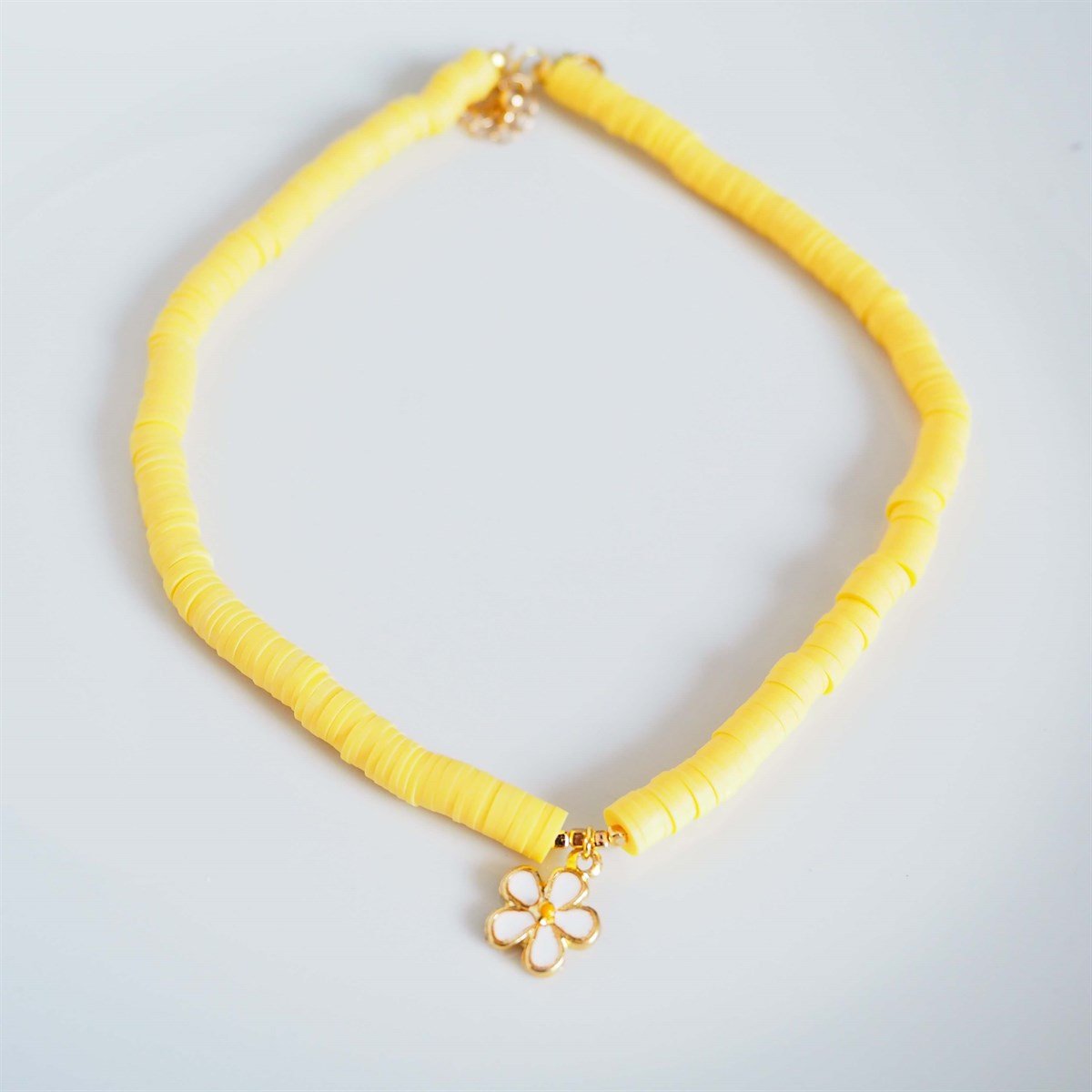 Sarı Fimo Papatya Kolye I Handmade
