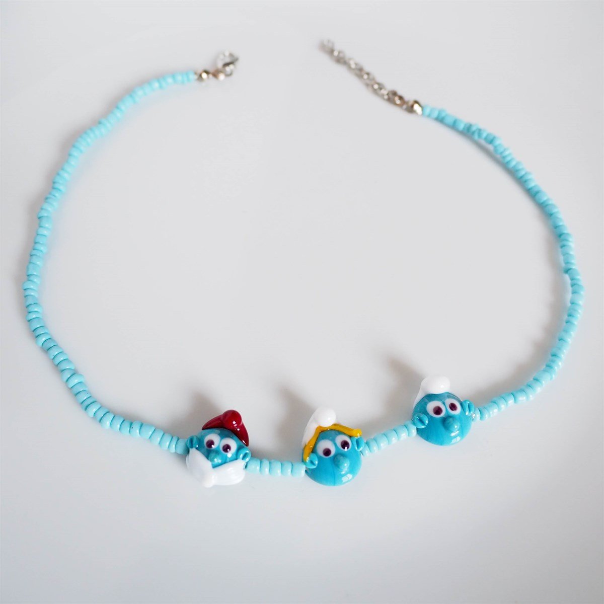 Şirinler Taş Kolye I Handmade