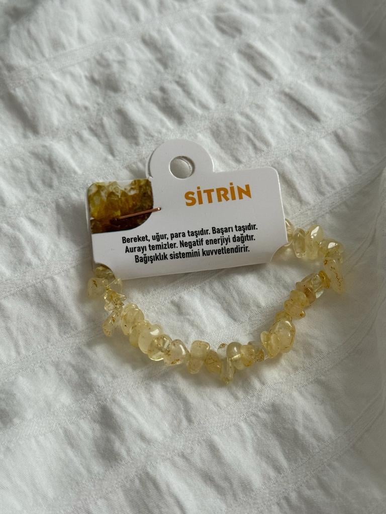 Sitrin Kırık Doğaltaş Bileklik