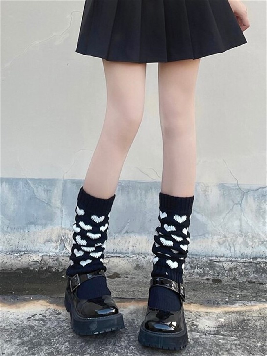 Siyah Kalpli Triko Tozluk / Kolluk