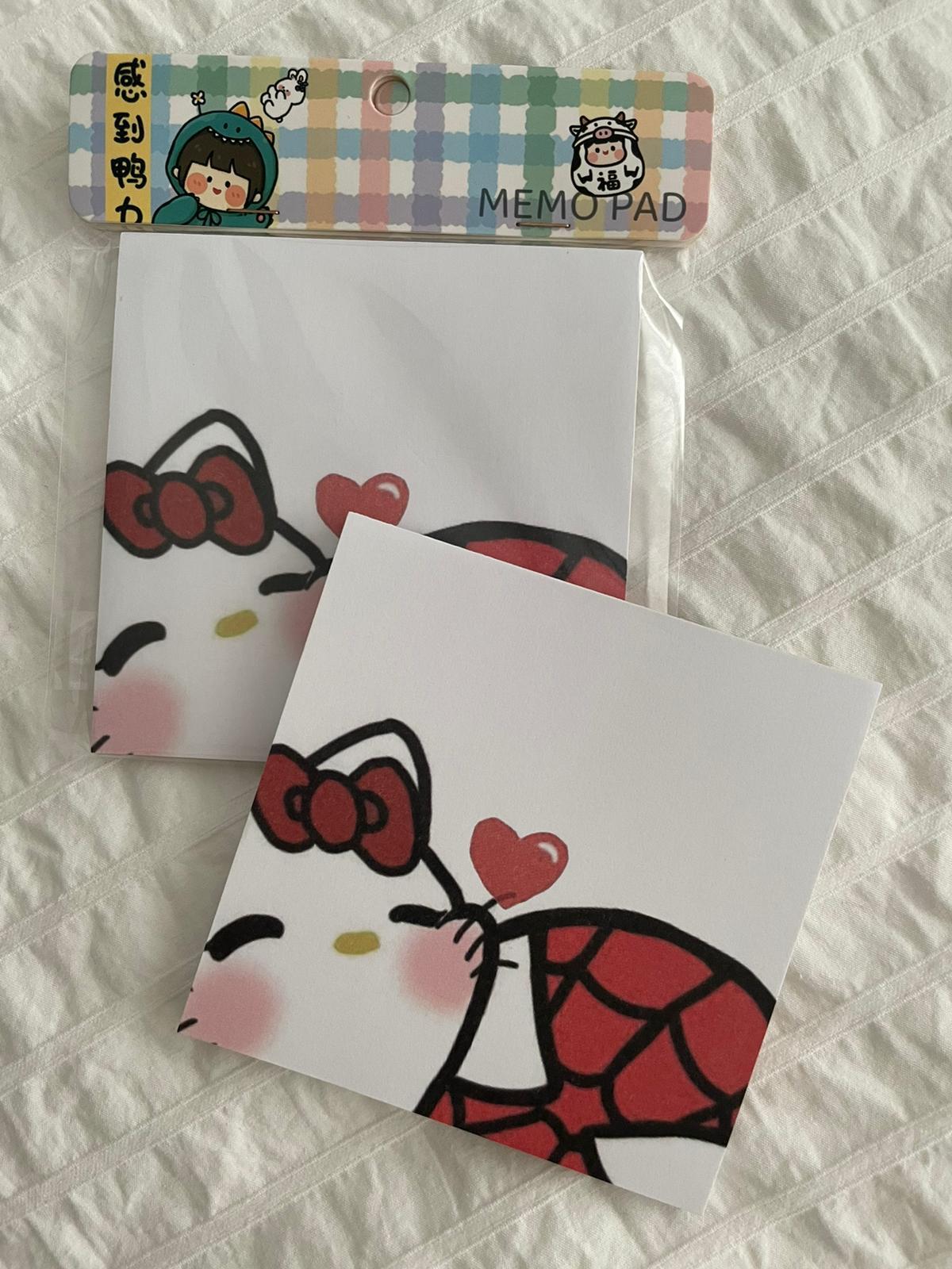 Spider Kitty Memo Pad Kare Not Defteri