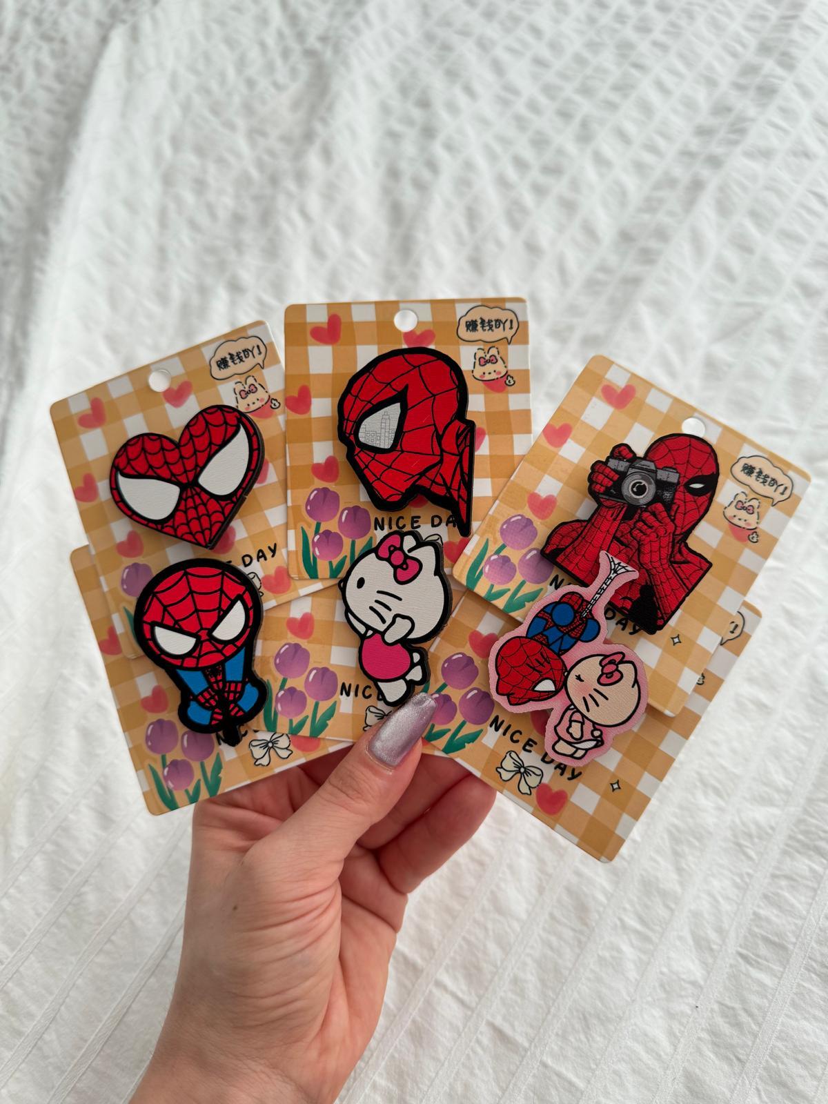 SpiderMan 6lı Ahşap Rozet Seti