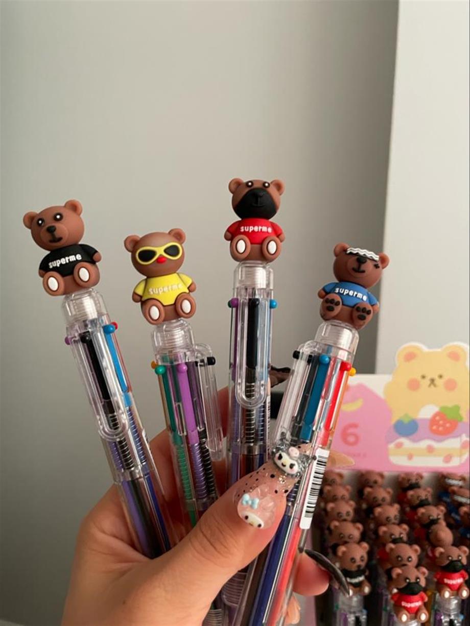 Super Bear 6 Renkli Tükenmez Kalem