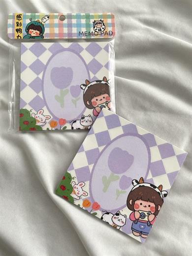 Cow Girl Memo Pad Kare Not Defteri
