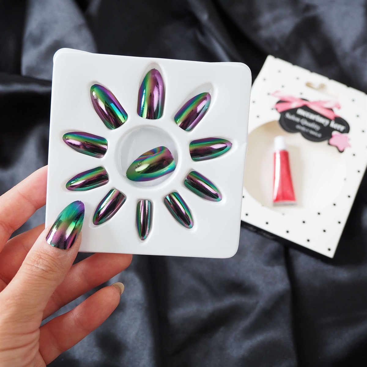 12'li Metalik Takma Tırnak Seti Hologram