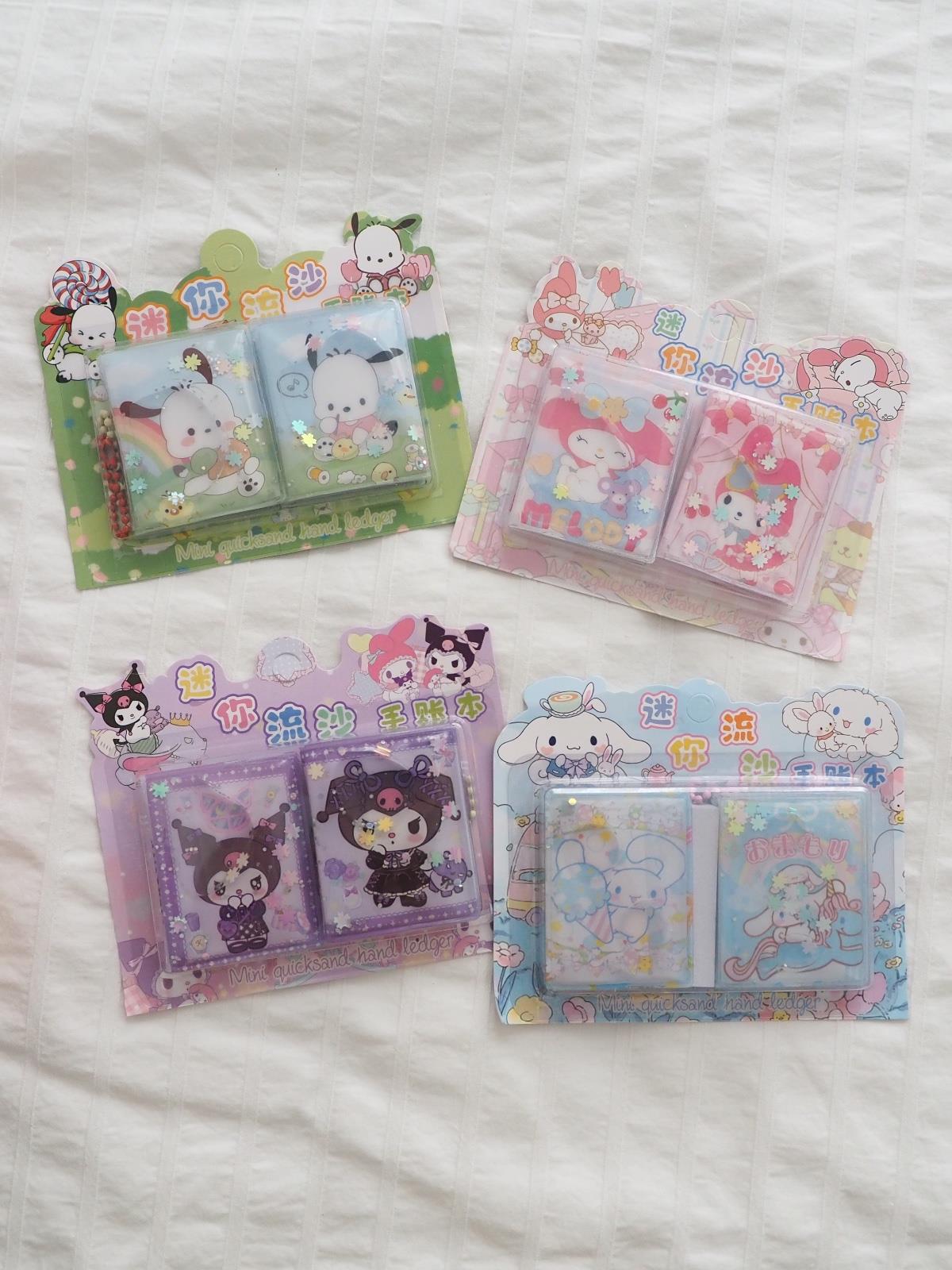 2li Anime Tasarımlı Mini Sulu Simli Anahtarlık Defter