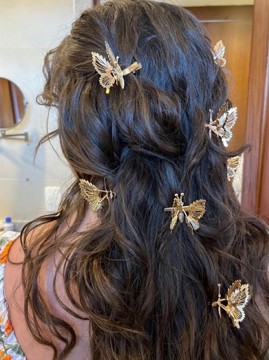 2li Gold Vintage Hareketli Kelebek Toka