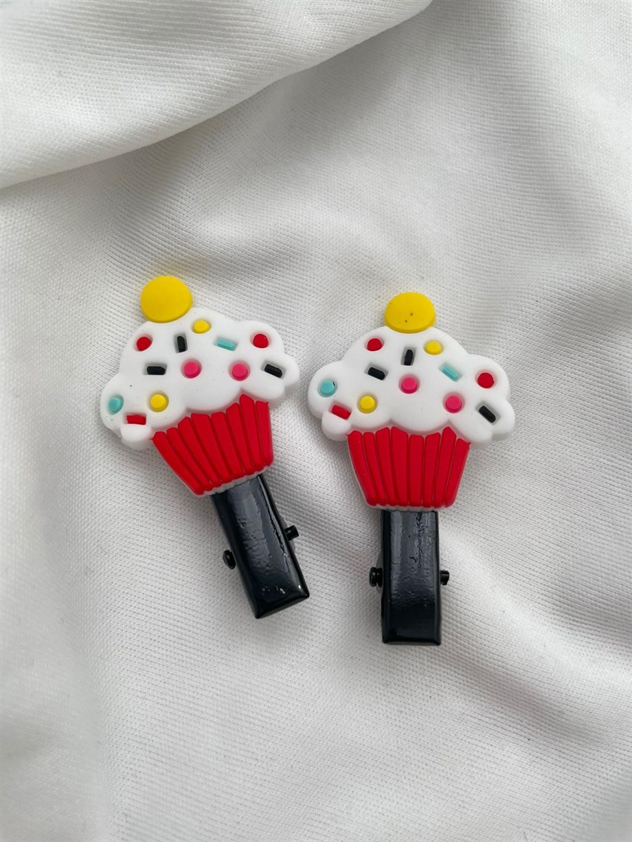 2li Kırmızı Cup Cake Mini Pens Toka