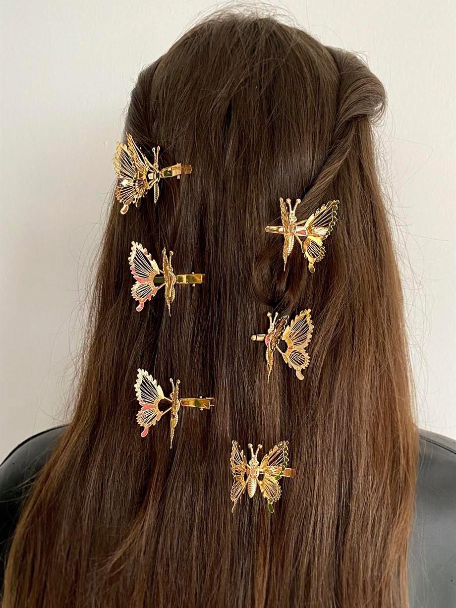 2li Rose Vintage Hareketli Kelebek Toka