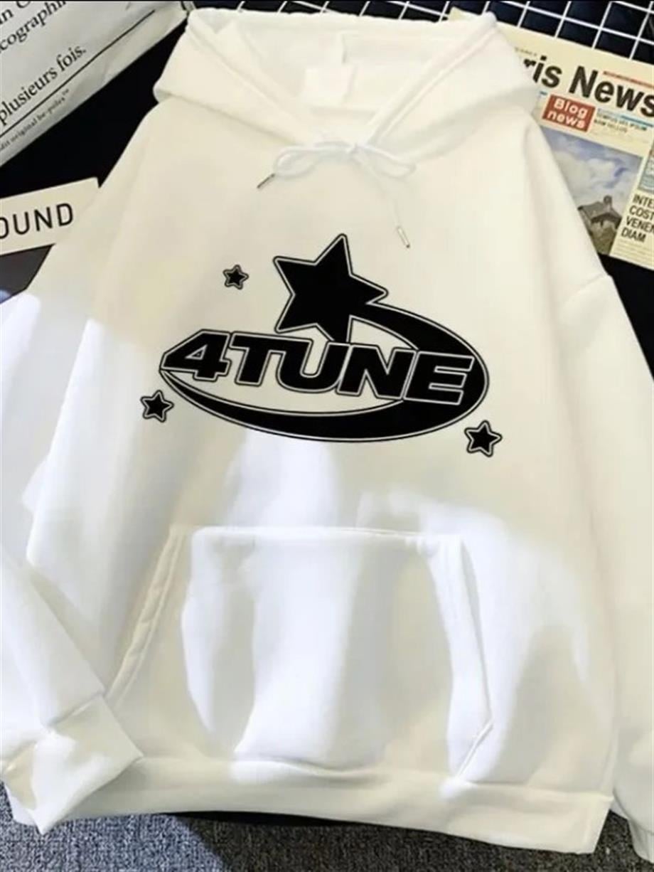 4 Tune Baskı Detay Kalın Kumaş Kapşonlu Unisex Sweatshirt