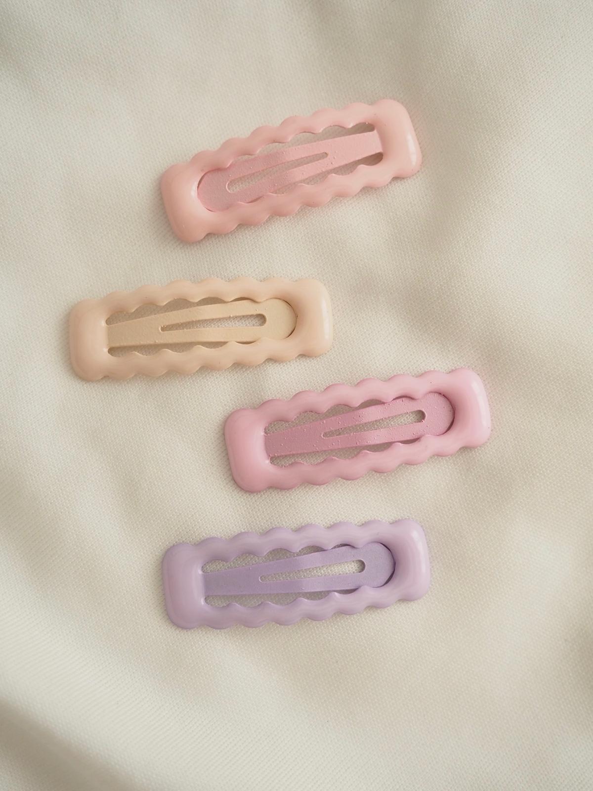 4lü Dalgalı Pastel Soft Çıt Çıt Toka