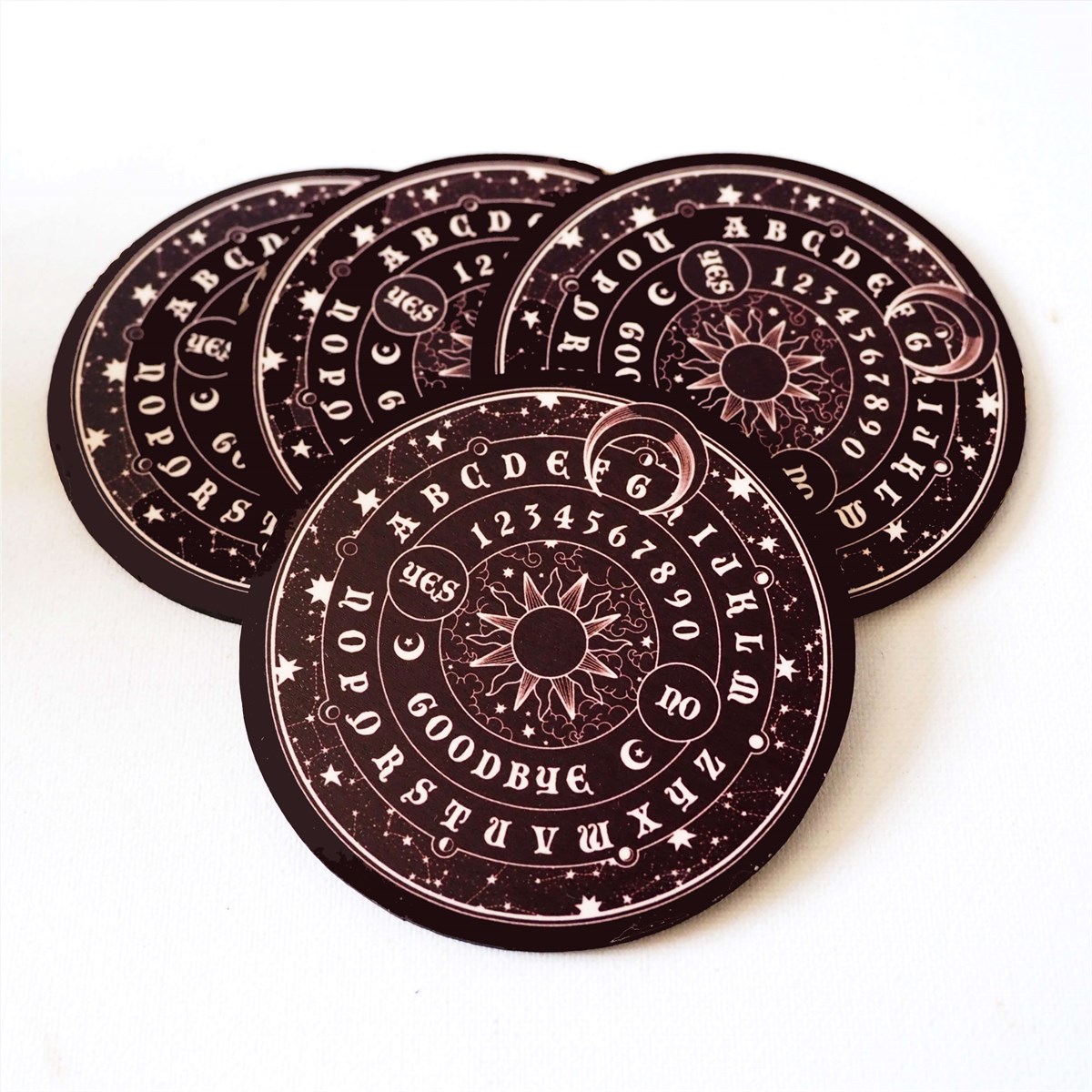 4lü Ouija Board Ahşap Bardak Altlığı