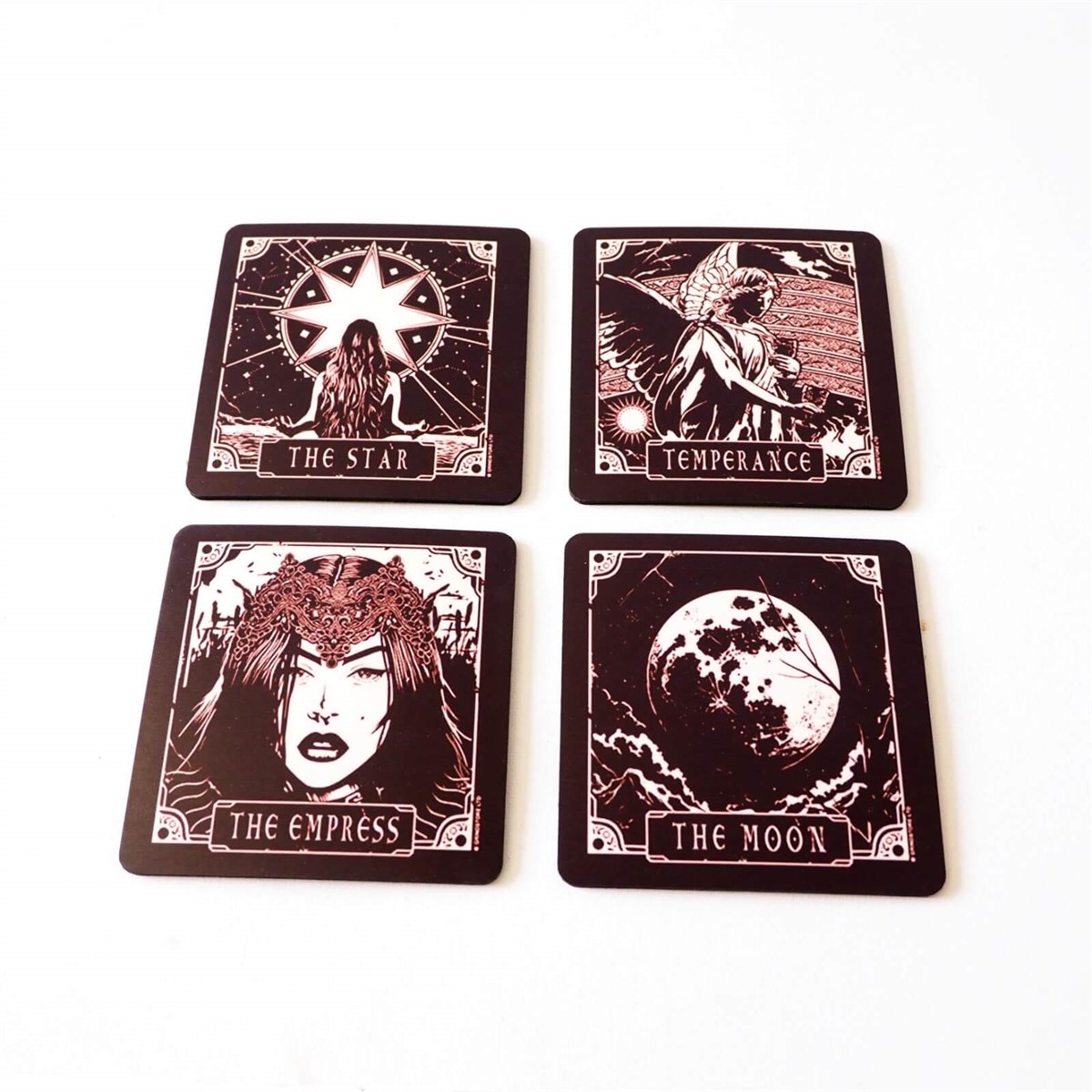 4lü Tarot Baskılı Bardak Altlığı seti