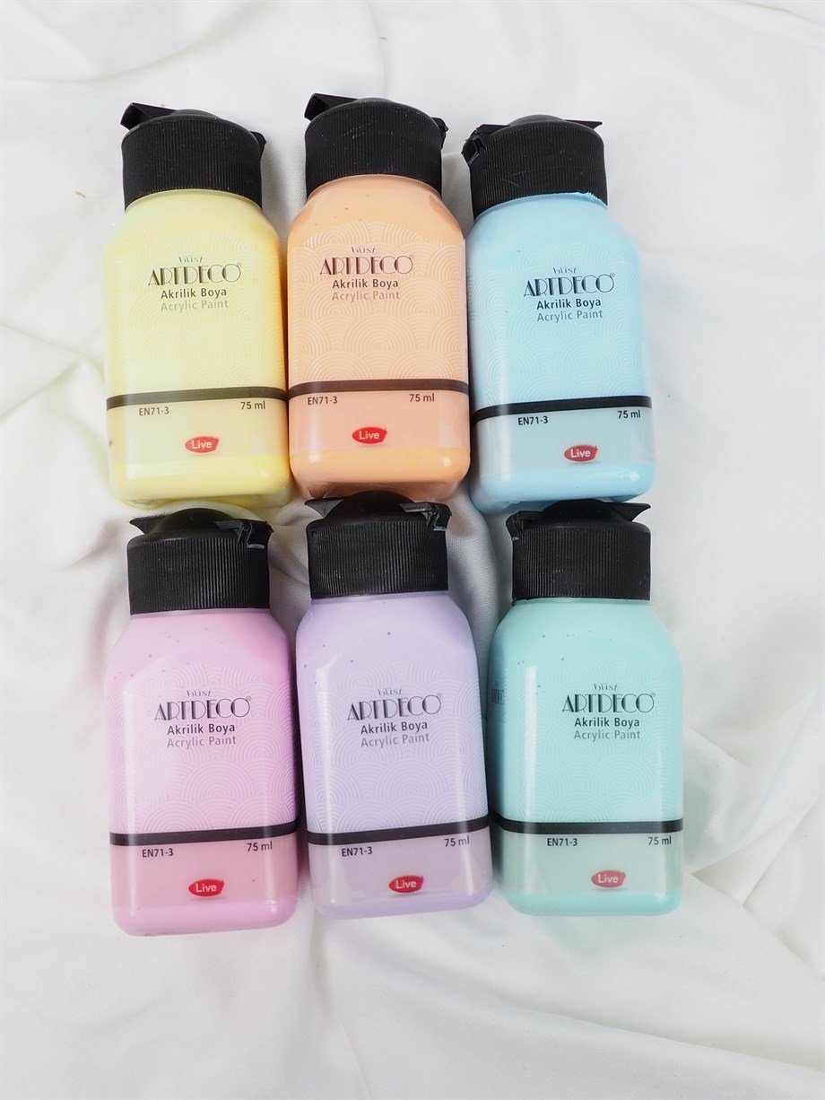 6 lı Pastel Akrilik Boya Seti