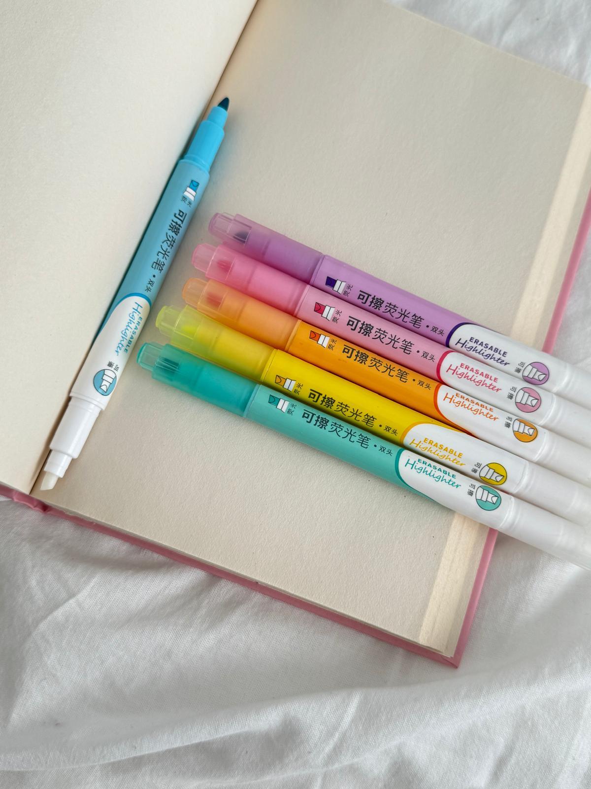 6lı Highlighter ve Silgi 2 Başlıklı Kalem Seti