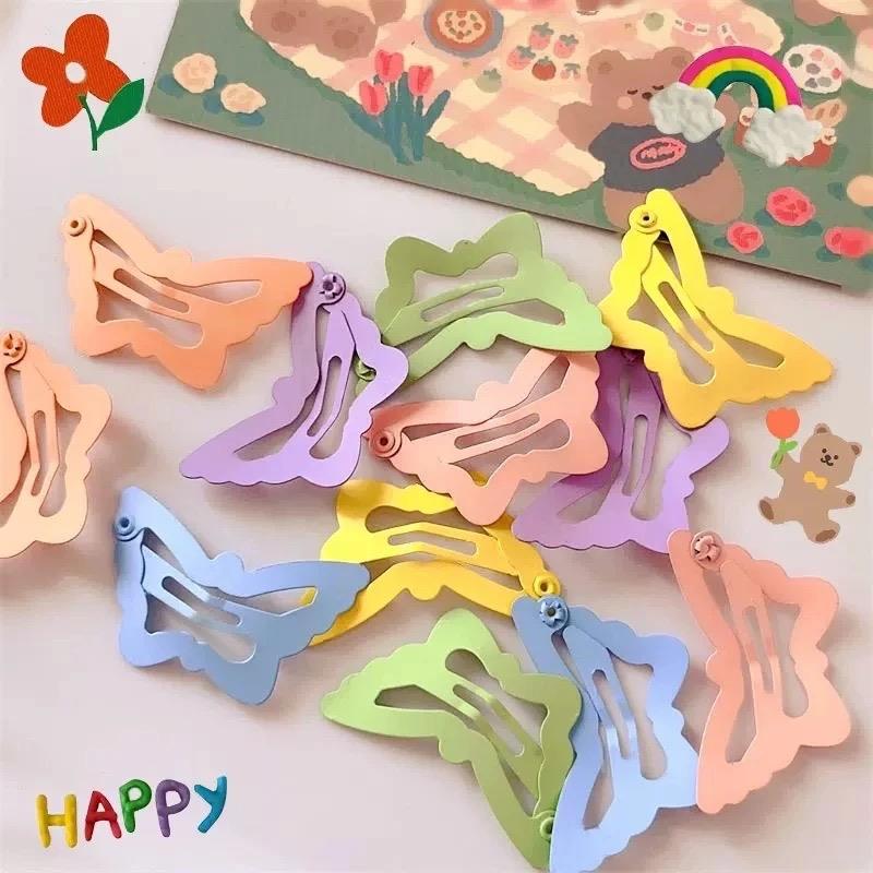 6lı Pastel Renk Kelebek Çıt Çıt Butterfly Toka