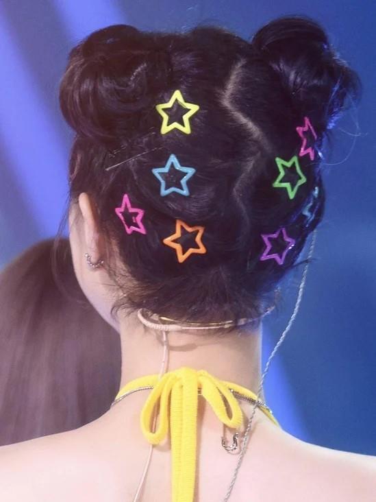 6'lı Yıldız Çıt Çıt Toka Y2K Star Style (Renkli)