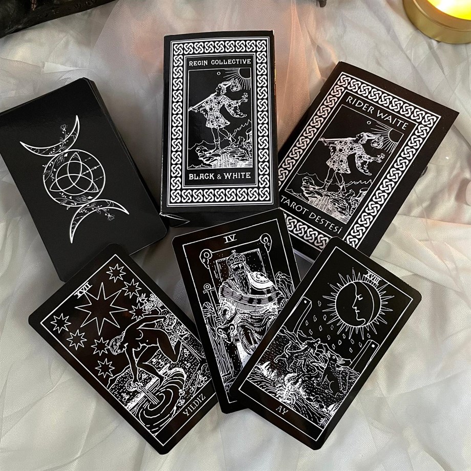 78 Kartlı Regin Black & White Tarot Destesi 