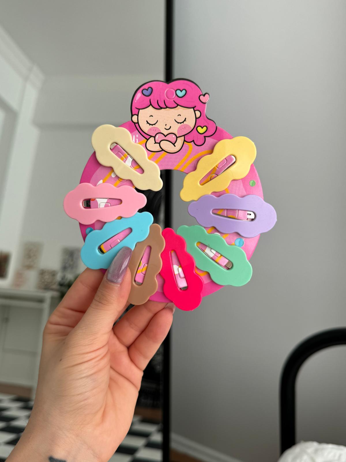 8li Bubble Çıtçıt Yan toka Seti