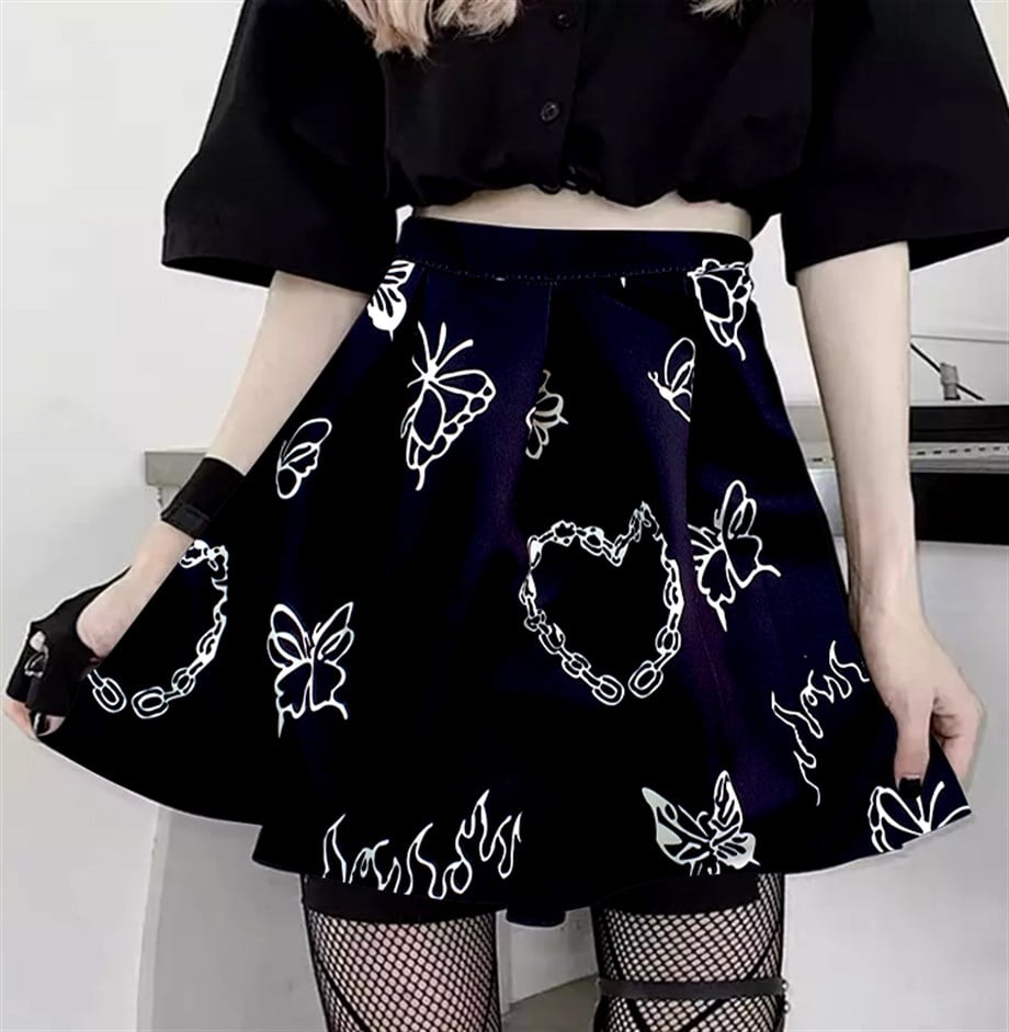 Aesthetic Butterfly Siyah Etek