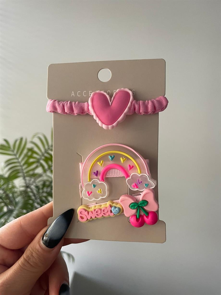 Aesthetic Rainbow Toka Seti Açık Pembe