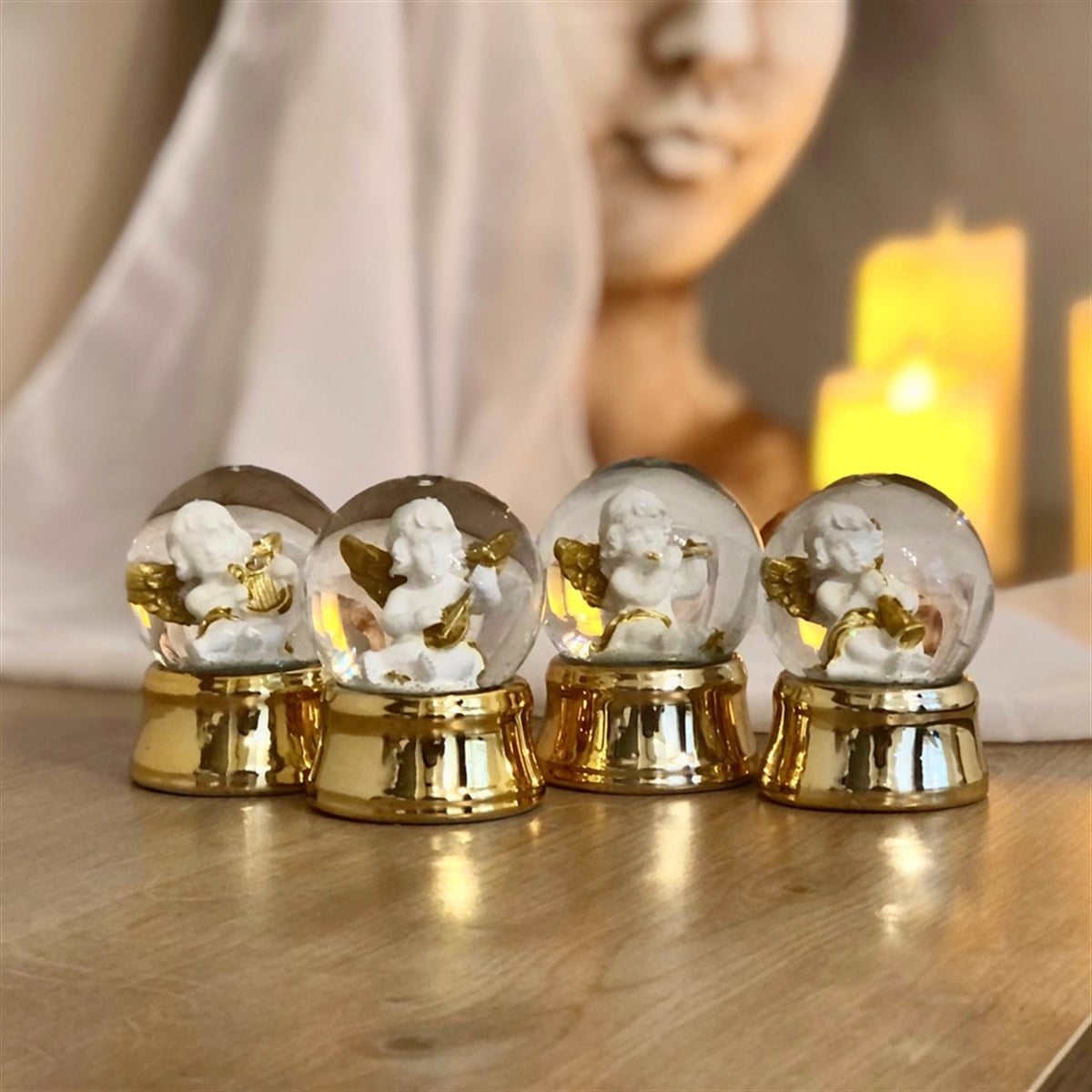 Altınyaldızlı Melek Mini Kar Küresi