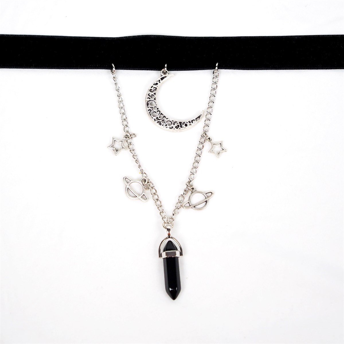 Ametist Kadife Choker Kolye