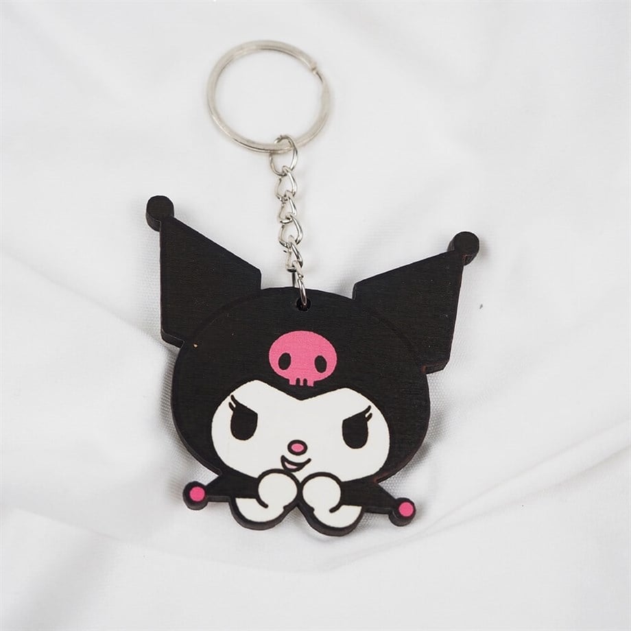 Anime Kuromi Ahşap Anahtarlık