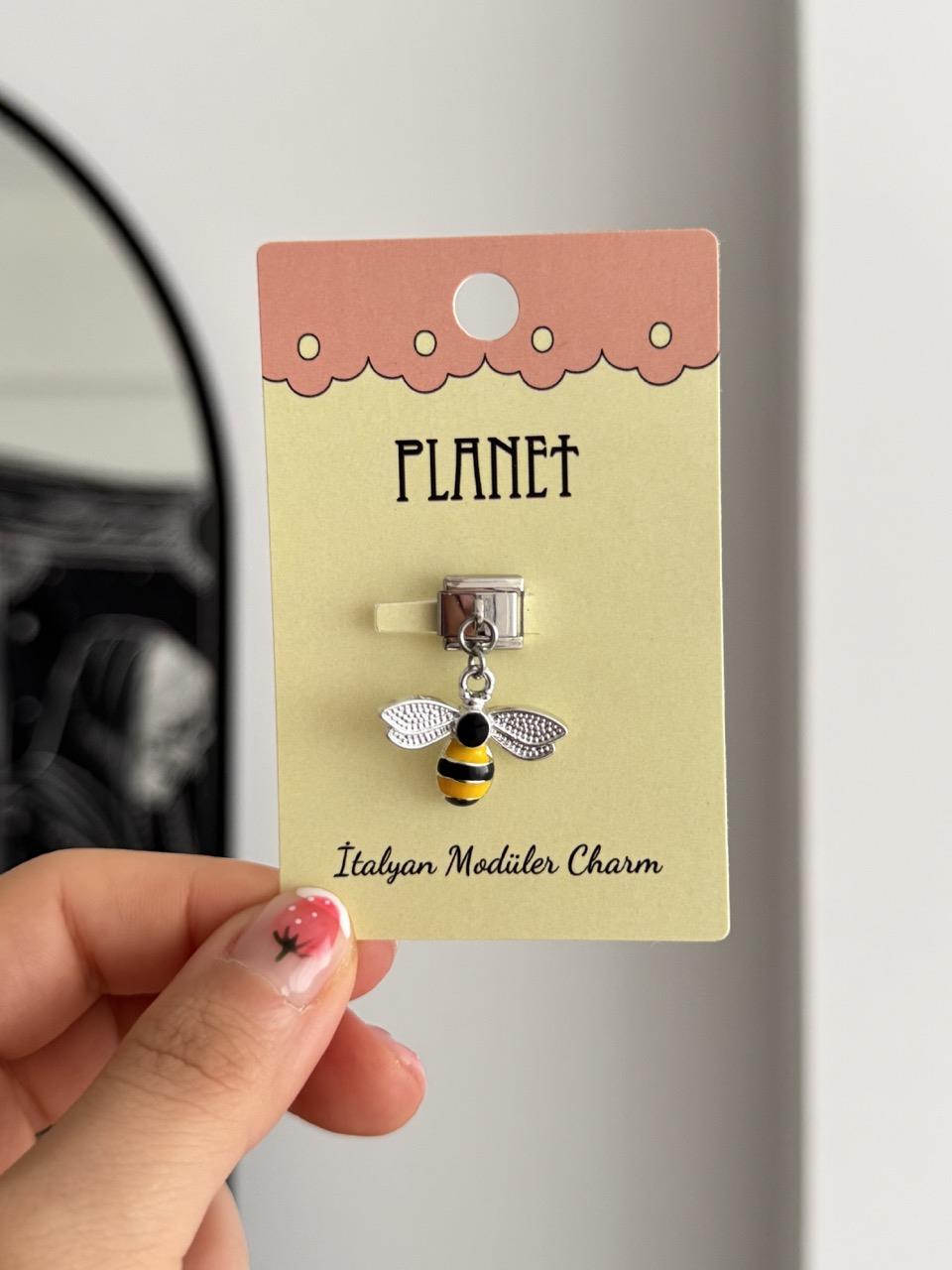 Arı Sallantılı Kartlı İtalyan Charm